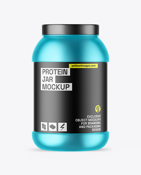 Matte Metallic Protein Jar Mockup