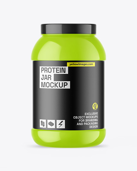 Glossy Protein Jar Mockup