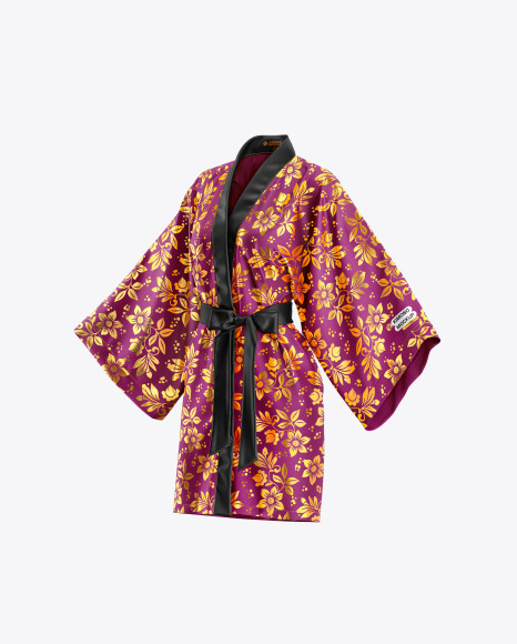 Short Women's Kimono Mockup
