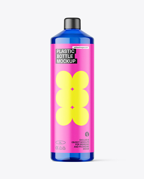 Blue Plastic Bottle Mockup
