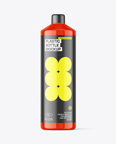 Glossy Plastic Bottle Mockup