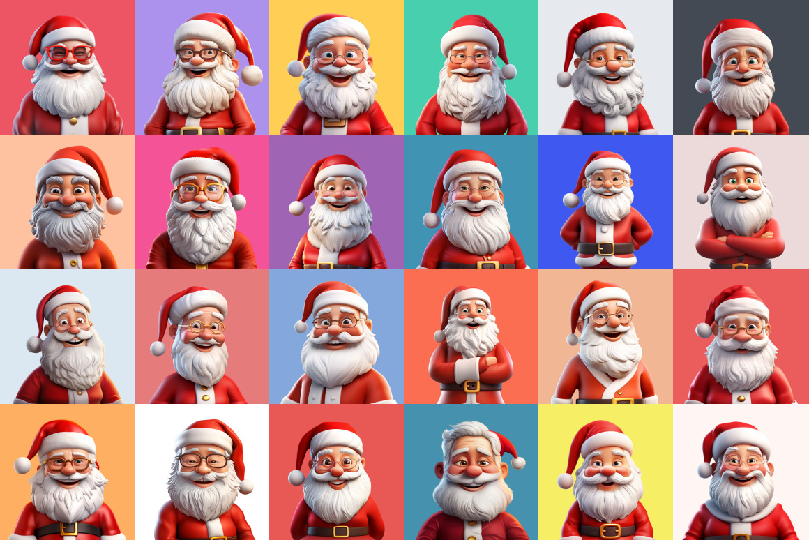 125 Animoji Style Avatars - Santa 125 Animoji Style Avatars - Santa