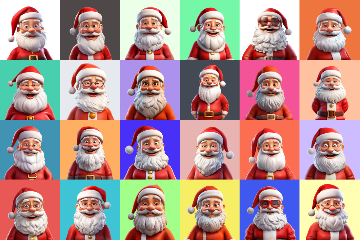 125 Animoji Style Avatars - Santa 125 Animoji Style Avatars - Santa