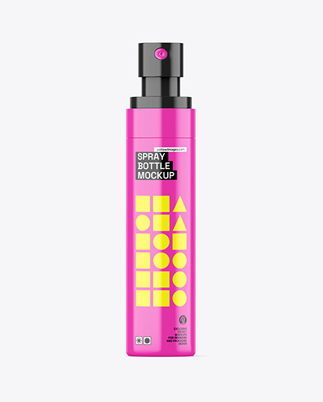 Glossy Cosmetic Spray Bottle Mockup