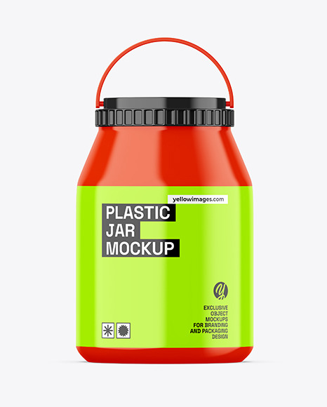 Glossy Plastic Jar Mockup