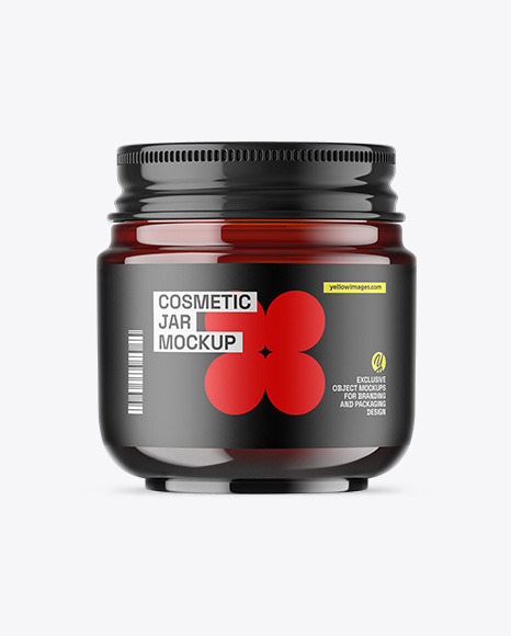 Dark Amber Cosmetic Jar Mockup