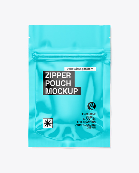 Glossy Pouch with Zipper Mockup