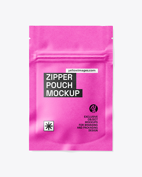 Matte Pouch with Zipper Mockup