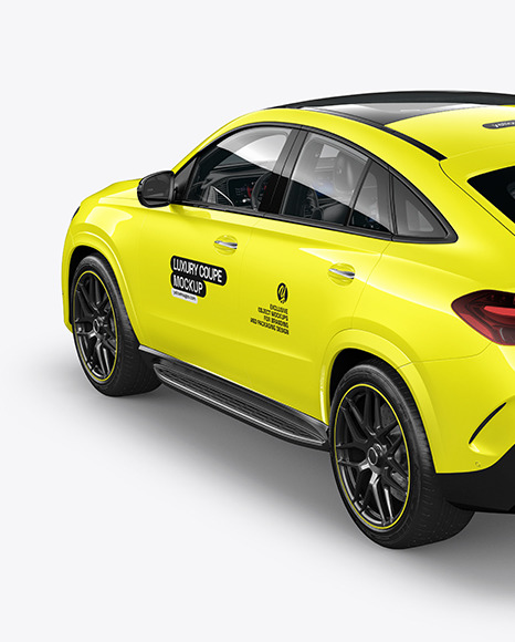 Luxure Coupe Mockup - Back Half Side View
