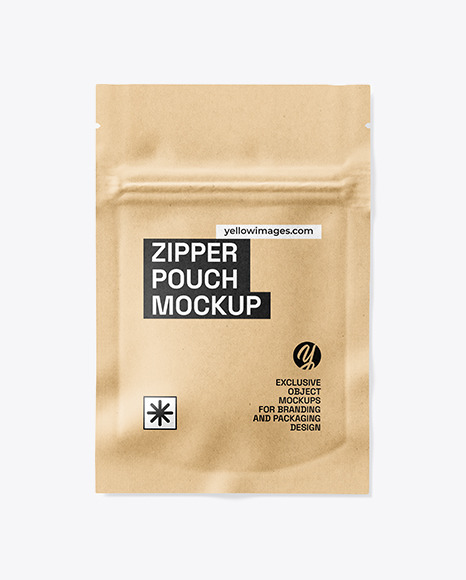 Kraft Pouch with Zipper Mockup