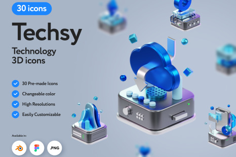 Techsy Technology 3D Icons