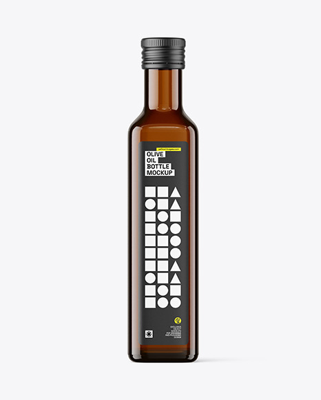 Amber Glass Olive Oil Bottle Mockup