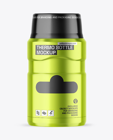 Metallic Thermo Bottle Mockup