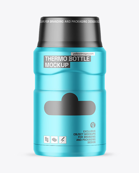 Matte Metallic Thermo Bottle Mockup