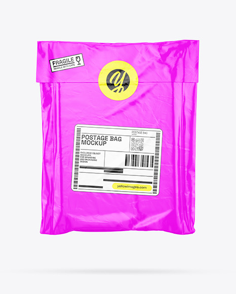Glossy Postage Bag Mockup