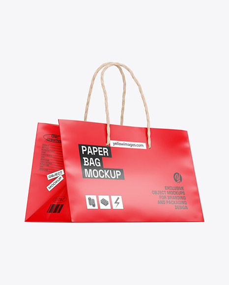Glossy Paper Shopping Bag Mockup