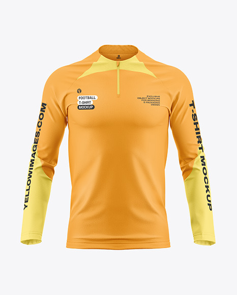 Long Sleeve Football T-Shirt Mockup - Front View