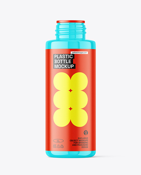 Glossy Plastic Bottle Mockup