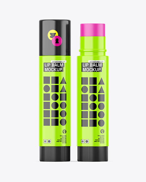 Glossy Lip Balm Tubes Mockup