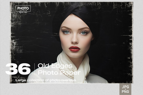 36 Old Edges Photo Paper JPG and PNG Overlays