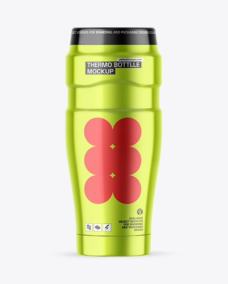 Metallic Thermo Bottle Mockup