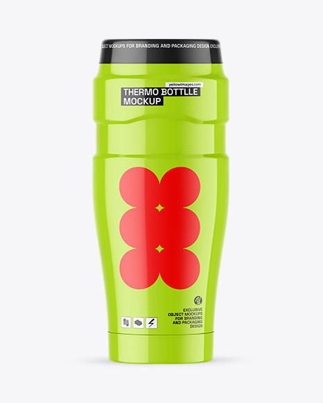 Glossy Thermo Bottle Mockup