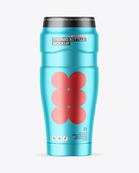 Matte Metallic Thermo Bottle Mockup