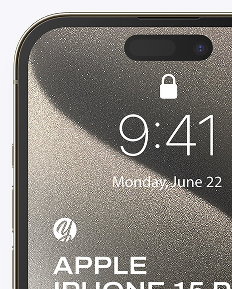 Apple iPhone 15 Pro Natural Titanium Mockup