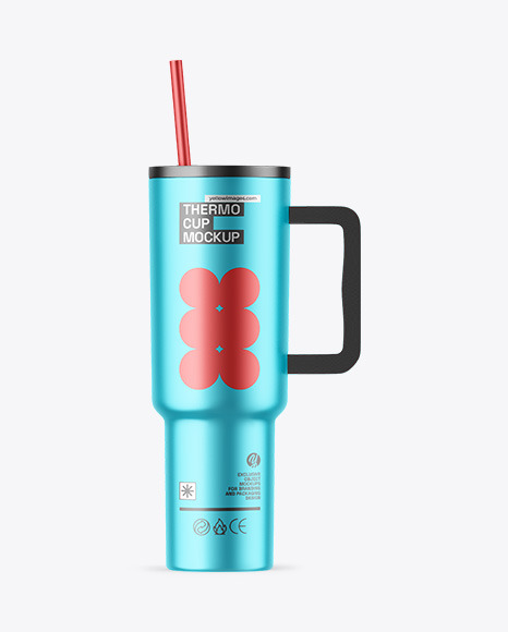 Matte Metallic Thermo Cup Mockup