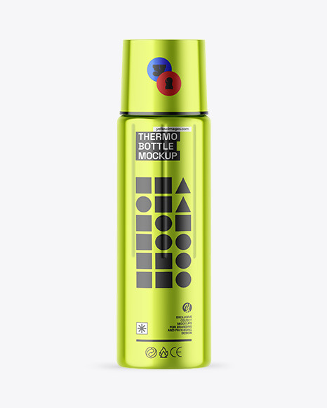 Metallic Thermo Bottle Mockup