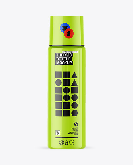 Glossy Thermo Bottle Mockup