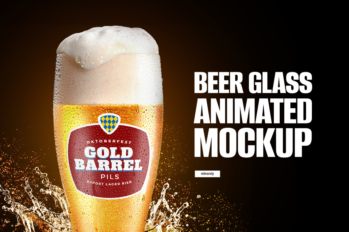 Beer Glass Animated Mockup Beer Glass Animated Mockup