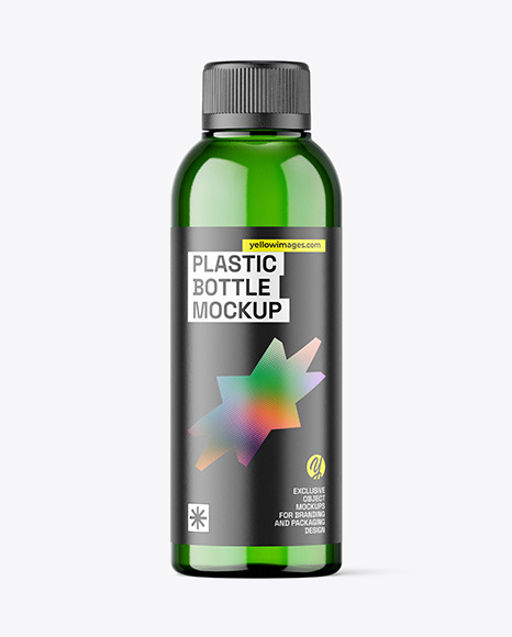 Green Plastic Bottle Mockup