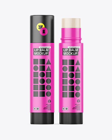 Matte Lip Balm Tubes Mockup