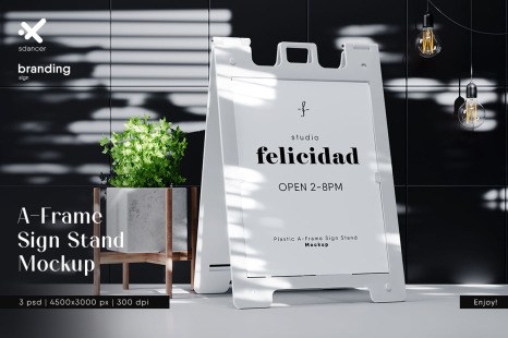 A-Frame Sign Stand Mockup