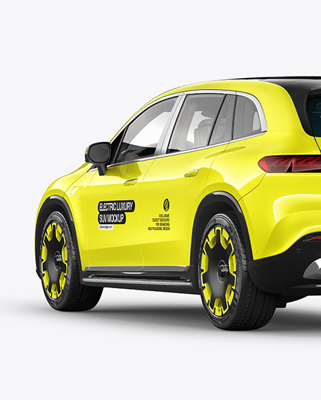 Electric Luxury SUV Mockup - Back Half Side View