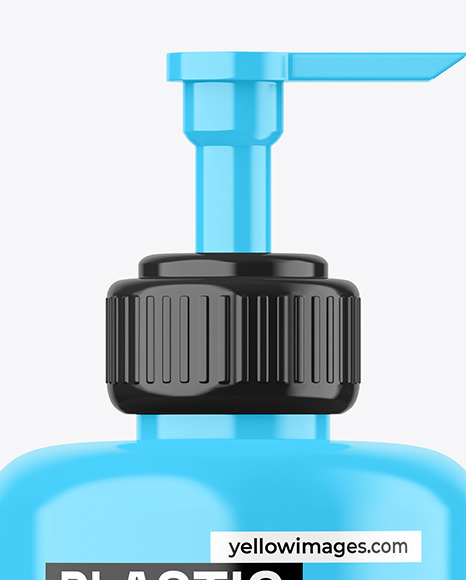 Glossy Plastic Bottle w/ Pump Mockup