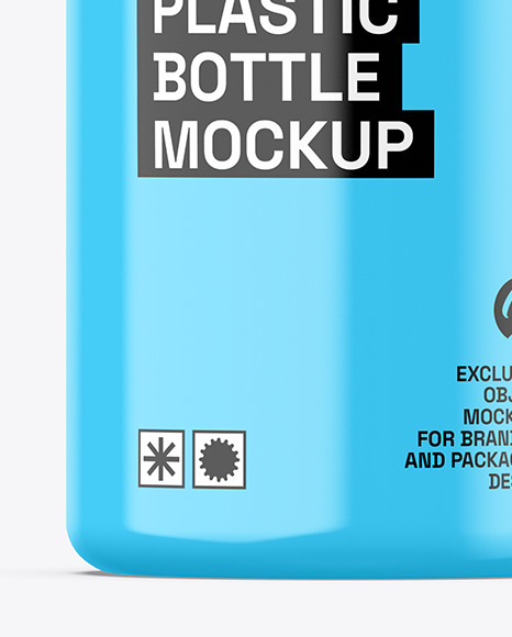 Glossy Plastic Bottle w/ Pump Mockup