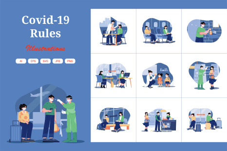 M465_Covid 19 Rules Illustration Pack