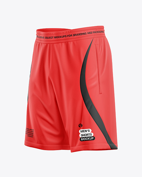 Football Shorts Mockup - Half Side View