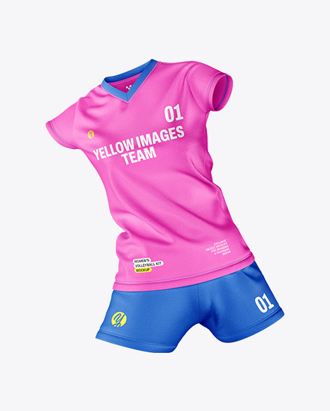 Women&#039;s Volleyball Kit Mockup - Front View