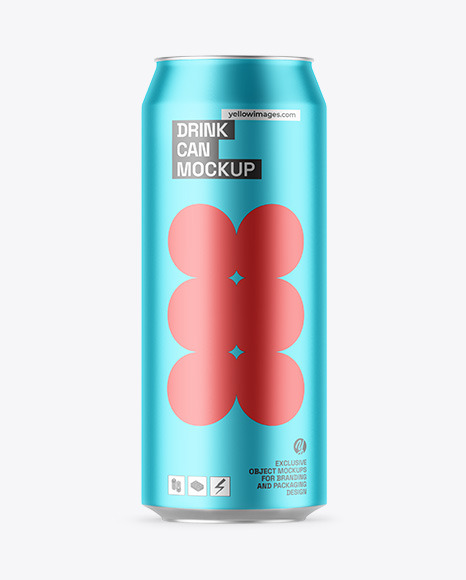 Matte Metallic Drink Can Mockup