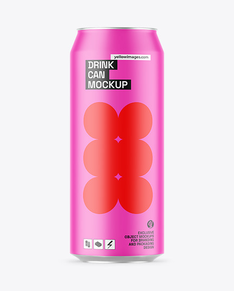 Matte Drink Can Mockup