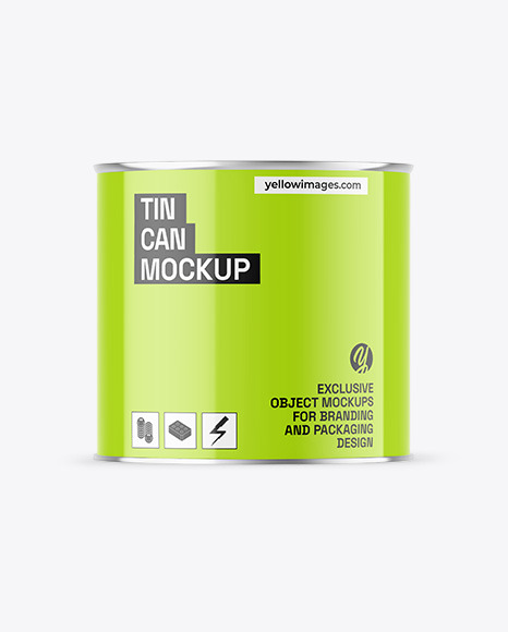 Glossy Tin Can Mockup