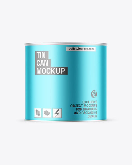 Matte Metallic Tin Can Mockup