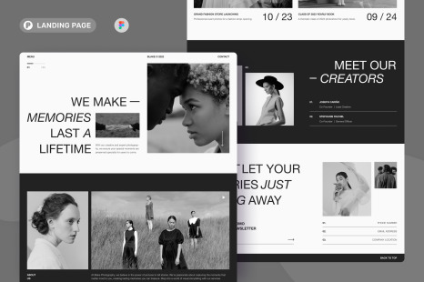 Blake - Photography Landing Page Figma Template