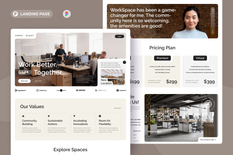 WorkScape - Co-Working Space Landing Page