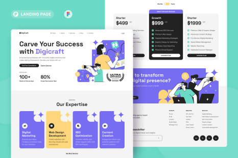 DigiCraft - Digital Agency Landing Page