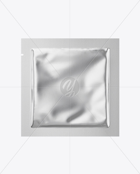Metallic Square Sachet Mockup