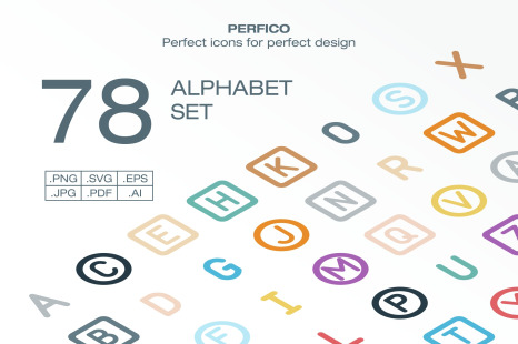 Perfico: Alphabet icon set